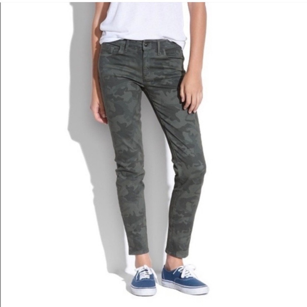 Madewell Skinny Skinny Ankle Camo Jeans Green Camouflage Size 27 USA Made